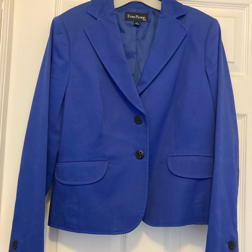 Beautiful Royal Blue Spring jacket, two button, slightly flared at hip